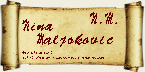 Nina Maljoković vizit kartica